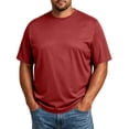 thumbnail image 2 of Shirts for Men Big and Tall Short Sleeve Crew Neck Summer Tops Stretch Casual Basic Tee T Shirts Red 4XL, 2 of 6