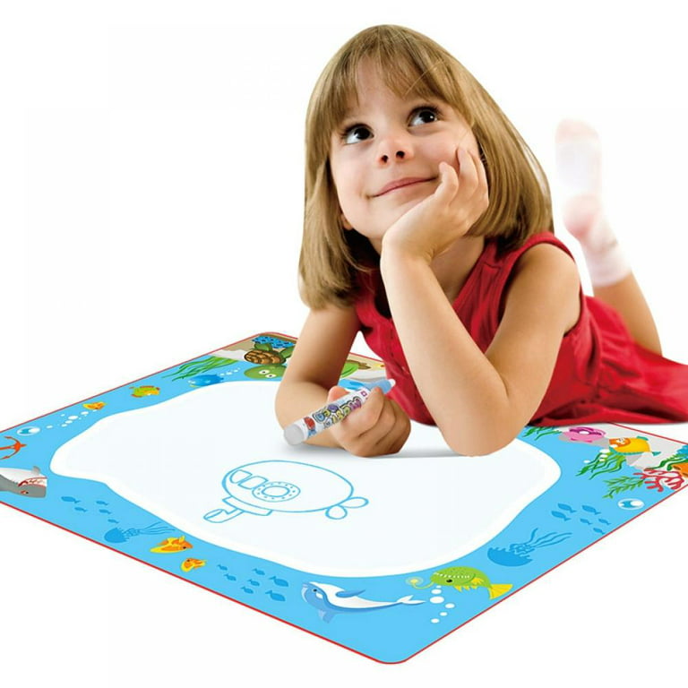 Magic Doodle Drawing Mat - Water Coloring Writing Painting Mat for Kids  Baby Toddler - Mess Free Educational Toys Present Xmas Gift for Boy Girl  Age 2