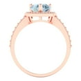thumbnail image 4 of 2.36 ct Pear Cut Natural Aquamarine with Simulated Diamond Halo Accents 14K Rose Gold Womens Engagement Ring, 4 of 6