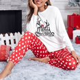 thumbnail image 4 of RMGVDSD Christmas Pajamas for Women Set Long Sleeve Shirt and Pants Loungewear Sets Women's Pajamas Holiday Party Sleepwear Two Piece Set, 4 of 4