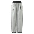 thumbnail image 2 of Gibobby Pantalones mujer invierno Pantalones largos informales de cintura alta para mujer, pantalones largos de pierna ancha, pantalones de sarga elástica con bolsillo(Blanco,XG), 2 of 5