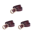 thumbnail image 2 of Qarigey Cinturón informal Formal para mujer, hebilla de Color sólido, longitud ajustable, pantalones cortos de oficina, cinturones de cuero de doble Rojo marrón 3piezas Qarigey  CBP221040, 2 of 6