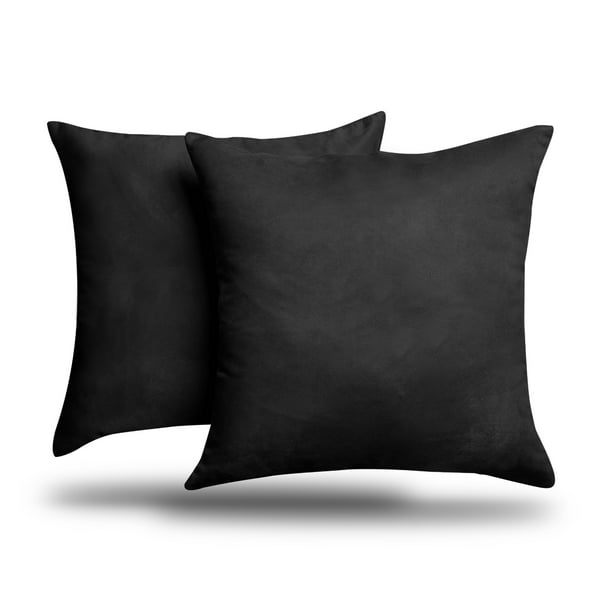 Pack of 2 Solid Faux Suede Soft Decorative Retangular Lumbar Pillow