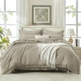thumbnail image 2 of Andency Comforter Sets Queen Bed in a Bag - 7 Pieces Wheat Boho Bedding Comforter Sets, Soft Lightweight Tassel Bed Set with Comforter, Sheets, Pillowcases & Shams, 2 of 8