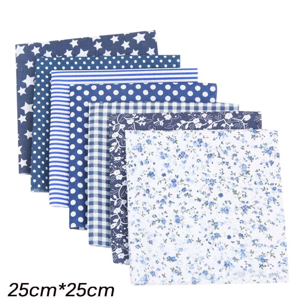 Darzheoy 7Pcs 10" x 10" Cotton Fabric DIY Making Supplies Quilting Patchwork Fabric Fat Quarter Bundles DIY for Quilting Patchwork Cushions Cotton Fabric for Patchwork