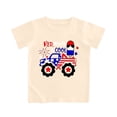 thumbnail image 3 of Kids 4th of July Truck Graphic T-Shirt Patriotic American Flag Print Short Sleeve Tee for Boys Girls Independence Day Casual Summer Top(Beige,10-11 Years), 3 of 3