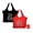 Black/Red, variant on IVILLAGE Foldable Reusable Polyester Bags for Shopping and Daily Essentials | Stylish Designer Tote and Shopper Bag | Compact, Lightweight, and Eco-Friendly with 12Kg Capacity|Black and Blue Set of 2