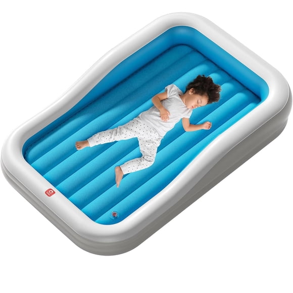 QPAU Lit de Voyage Gonflable pour Tout-Petit, Matelas Pneumatique Portable pour Enfants avec Pare-Chocs Intégrés, Conception de Matelas Séparée, Joli pour la Maison, Gr