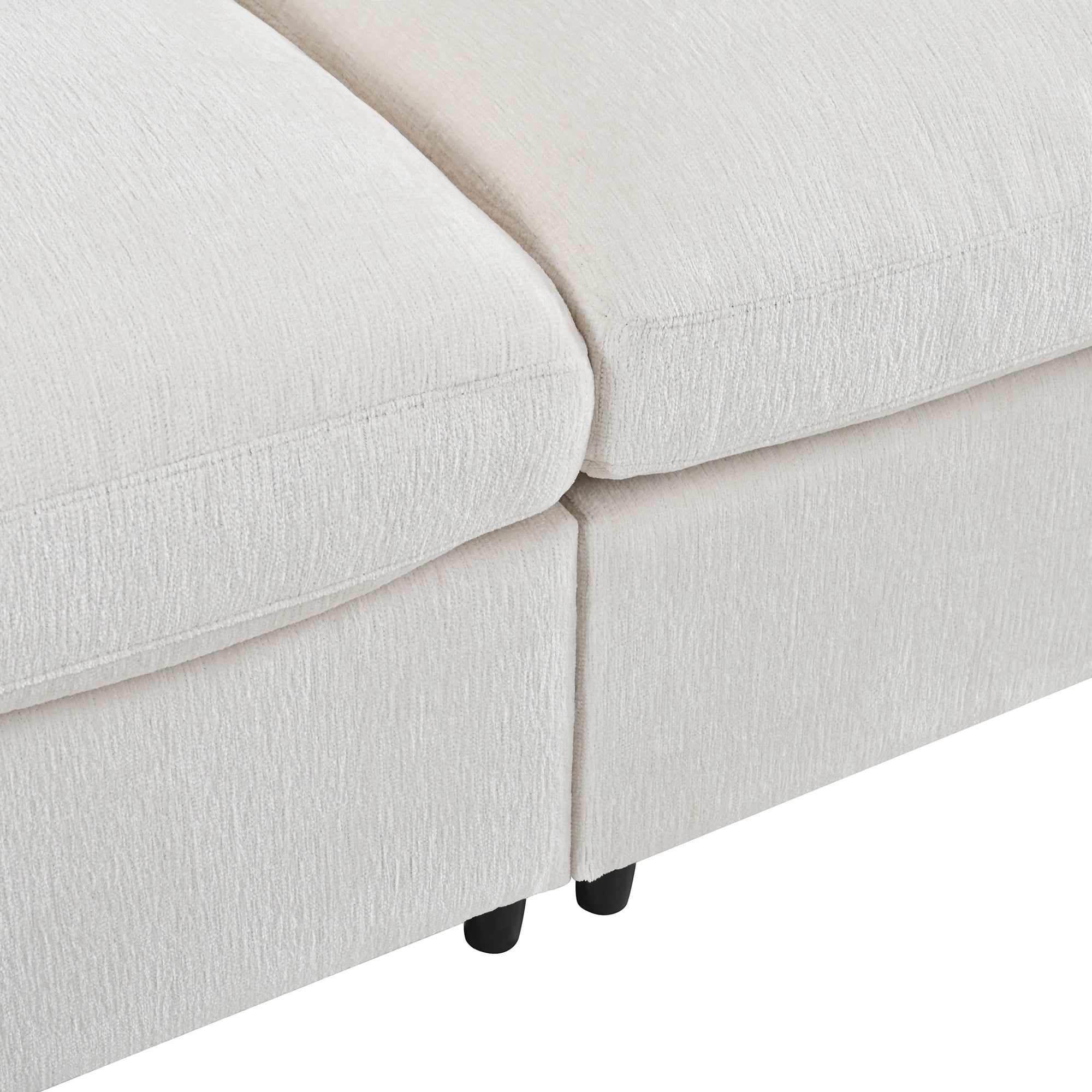 Leumius 72.8" Loveseat Sofa,Chenille Deep Seat Upholstered 2-Seater Sofa Couch with Solid Wood Frame & Accent Pillow for Living Room,Apartment,Bedroom,Beige