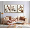 thumbnail image 2 of Jesus Wall Art Christian Posters Jesus Walking on Water Pictures Wall Decor Jesus and Lamb Dove Canvas Prints Decorative Paintings for Living Room Bedroom（Only canvas）, 2 of 6