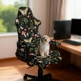 thumbnail image 2 of SCRAWLGOD Butterfly Leaf Mushroom Print Black Print Gaming Chair Cover with Armrest Cover, Washable Office Gaming Chair Cover with Armrest Cushion Breathable Protective Slipcover for Rotating Chair, 2 of 7