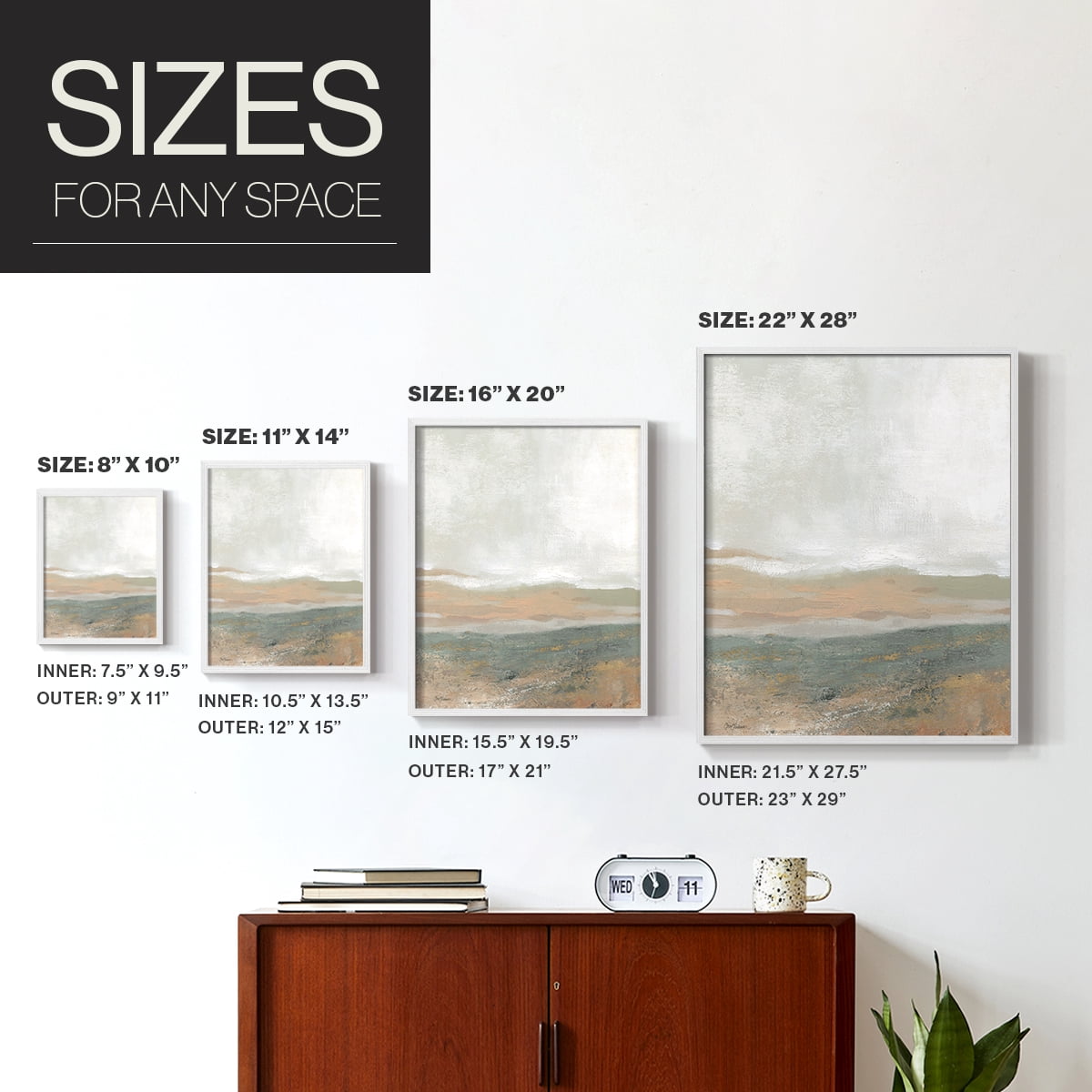 Earthy Textures in Paper Solid Wood 11 x 14 Framed Print