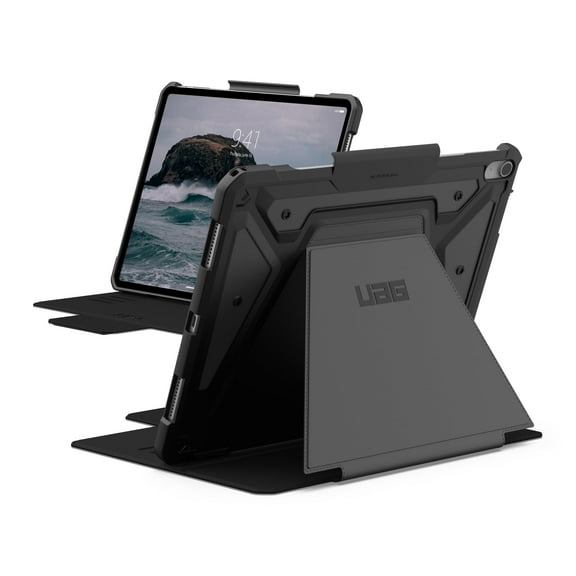 UAG iPad Air 13" Case (1st-3nd Gen 2024-2026) M4/M3 - Rugged Multi-Angle Viewing Folio Protective Cover Pencil Holder & Adjustable Stand, Metropolis SE Black