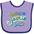thumbnail image 3 of Inktastic Hooked on Jesus Christian Boys or Girls Baby Bib, 3 of 4