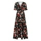 thumbnail image 5 of Vestido informal de manga corta con cuello en V y estampado de verano para mujer Fridja bnh4090, 5 of 9