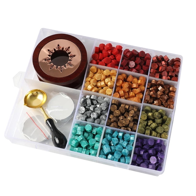 Kit de sellos de cera con velas de té Kit de sellos de cera Kit de cuentas de cera para sellar C