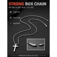 thumbnail image 7 of FaithHeart Silver Cross Necklace for Men Waterproof Stainless Steel Box Chain Small Cross Pendant Necklaces Christian Religious Jewelry Gifts for Husband Anniversary 20", 7 of 7