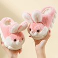 thumbnail image 2 of Generic Toddler Baby Boys Girls Slip On Furry Plush Flat Home Winter Round Toe Keep Warm Rabbit Slippers Shoes Autumn Winter Clothes for Outdoor Indoor Holiday（9.5-10 Years Red）, 2 of 6