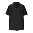 thumbnail image 4 of YanHoo Mens Linen Shirts Short Sleeve Button Down Beach Shirts Summer Cotton Linen Button Up Shirts, 4 of 7
