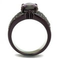 thumbnail image 3 of IP Dark Brown (IP coffee) Stainless Steel Ring with AAA Grade CZ in Amethyst for Women Amethyst Stone Color Style TK1752DC Size 7, 3 of 4