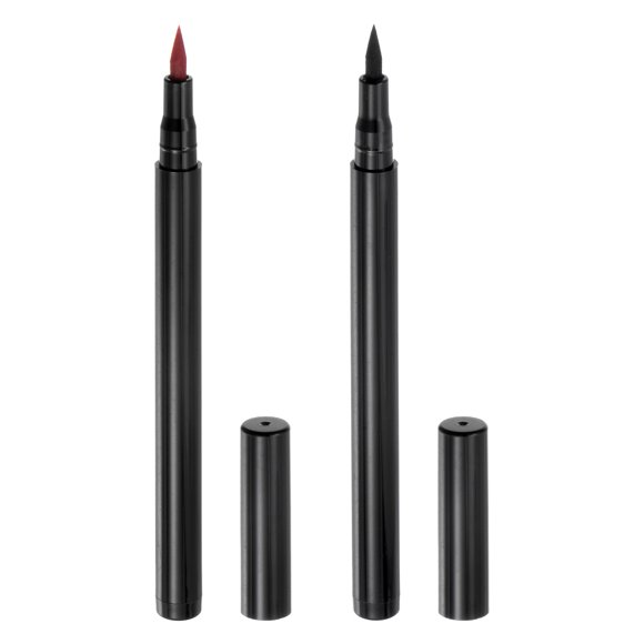 Uxcell 2pcs Marcadores de tela Tinta permanente Pintura Marcadores de tela Punta fina 2 colores para DIY Ropa Zapato, Negro, Rojo