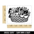 thumbnail image 2 of Wicker Vegetable Basket with Tomatoes Carrots Eggplants Lettuce Corn Rectangle Rubber Stamp Stamping Scrapbooking Crafting - Large 2.5in, 2 of 7