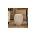 thumbnail image 3 of DecMode 16" x 19" Cream Mother of Pearl Shell Handmade Mosaic Inlay Geometric Accent Table, 1-Piece, 3 of 15
