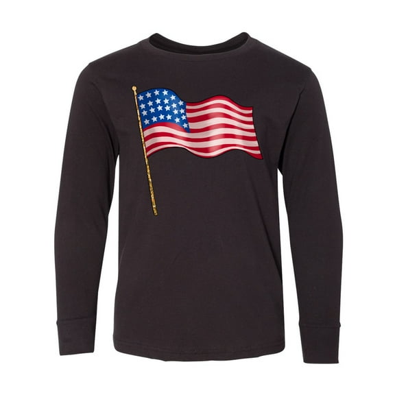Inktastic American Flag Design Long Sleeve Youth T-Shirt