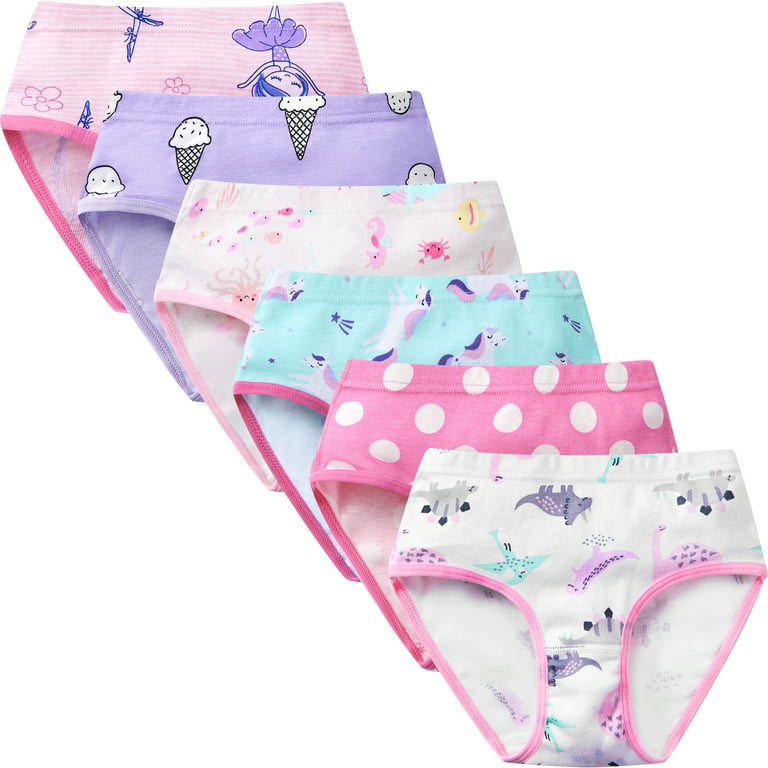 Little Girls Soft Cotton Underwear Briefs, Uccdo Kids Toddlers Padded  Panties Undies, Pack of 6, 3-10T