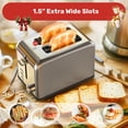 thumbnail image 3 of YSSOA Tostadora de acero inoxidable de 2 rebanadas, 6 configuraciones de sombra y funciones de bagel/descongelar/cancelar, con ranura extra ancha y bandeja para migas extraíble, para varios panes y go, 3 of 5