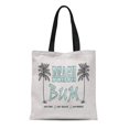 thumbnail image 1 of KDAGR Canvas Tote Bag Seashore Vintage Palm Trees Beach Bum Shore Sand Dollars Reusable Handbag Shoulder Grocery Shopping Bags, 1 of 1