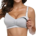 thumbnail image 2 of Nursing Bras, Pumping Bra Hands Free, Seamless Bras for Women, Wireless Full Coverage Push up Womens Sports Bra, Comfortable Everyday Bras, Snow Gray(XL), 2 of 7
