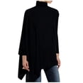 thumbnail image 2 of Oversized Tshirts for Women Womens Solid Long Sleeve Irregular Turtleneck Shirt Loose Pullover Blouse Tops, 2 of 5
