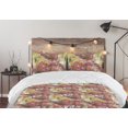thumbnail image 5 of Ambesonne Flower Pattern Down Alternative Quilt Comforter, Iris Floral Artwork, Full, Pale Ruby Mustard, 5 of 5