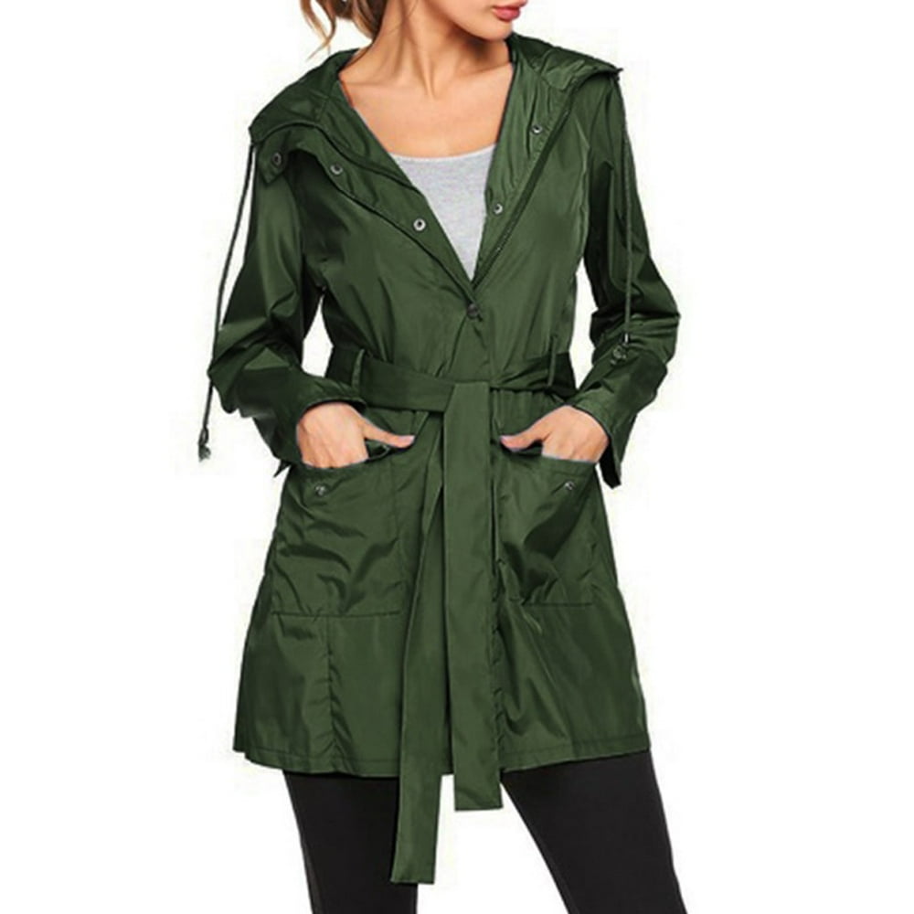 plus size hooded rain coat