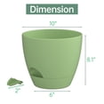 thumbnail image 3 of FIASON 2 Pack Matte Green Self Watering Plant Pots 10 Inch, Lightweight Plastic Planters with Detachable Tray, Watering Lip and Drainage Holes for Indoor Outdoor, Kitchen, Classroom and Balcony, 3 of 11