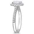 thumbnail image 4 of Created Forever Women's 1CT Oval & Round - cut Lab-Created Diamond 14kt White Gold Halo Engagement Ring, 4 of 10