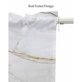 thumbnail image 5 of Marble White Kitchen Valances for Windows Farmhouse Linen Window Valance Curtain for Living Room Window Treatment Modern Abstract Art Golden Ink Painting Valance Rod Pocket Topper Drape, 42 x 18 Inch, 5 of 6