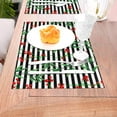 thumbnail image 5 of YFYANG Washable Heat-Resistant Placemats, 70% PVC/30% Polyester, Watercolor Floral Stripe Pattern Kitchen Table Mat, 12" x 18" 1 Pcs, 5 of 6