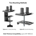 thumbnail image 5 of onn Dual Monitor Desk Mount for 13"-32" Monitors, Spring-Assisted Adjustable Arms, VESA Compatible, Holds up to 19.8 lbs, 5 of 14