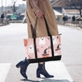 thumbnail image 4 of FORMRS Canvas Laptop Tote Bag for Women with 15.6" Computer Compartments Shoulder Handbag, Pink Halloween Ghosts, 4 of 7