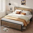 thumbnail image 5 of Queen Bed Frame, Queen Size Bed Frame with Wood Headboard and Footboard, Under Bed Storage, 800lbs, Retro, 5 of 12