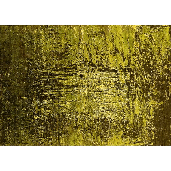 Ahgly Company Indoor Rectangle Oriental Yellow Industrial Area Rugs, 7' x 9'