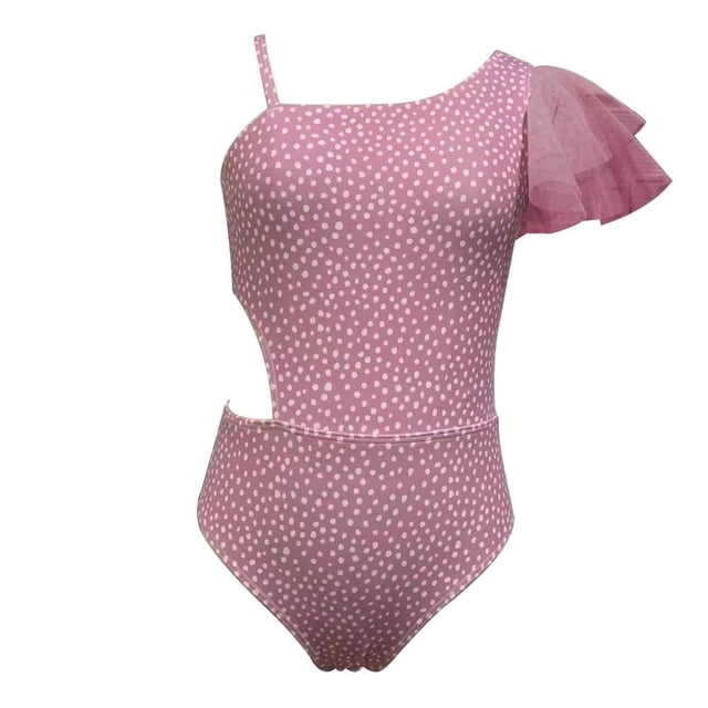 Traje de Baño Ocean Pacific Talla 4 Completo con Lunetas y Abertura Lila