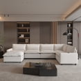 thumbnail image 3 of Magic Home Power Recliner Sofa Couch Set, L Shape Electric Recliner Sectional Couch with Heating, USB Ports for Families and Friends, Modern Electric Recliner Sofa for Living Room Home Theater, Beige, 3 of 15