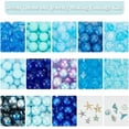 thumbnail image 4 of 345 cuentas azules con dijes de concha y estrella de mar, colgantes de cuentas de playa oceánica., 4 of 6
