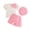 E188-Pink, variant on hengsof 3 Piece Outfit for Baby Girls Fashion 3D Floral Ruffled Sleeve Round Neck Striped Top Pearl Shorts Skirt Beret Set Summer Clothing for Baby Girls Aged 0-3 Years