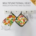 thumbnail image 4 of Yayeee Oven Mitts and Pot Holder Set of 2 Heat Resistant Kitchen Gloves Baking Hot Pad, Beige Leaves, 4 of 5