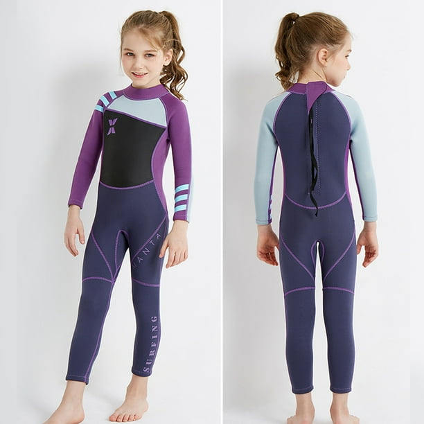 2.5mm Full Body Wetsuit Kids Long Sleeves Wetsuit Full Length Children Suit  Surf Snorkeling Clothing Diving Beach Swimming Pool For Girls Kids 5 Sizes