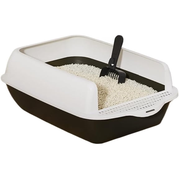 High-Sided Anti-Splash Cat Litter Box, Detachable, for Large Cats